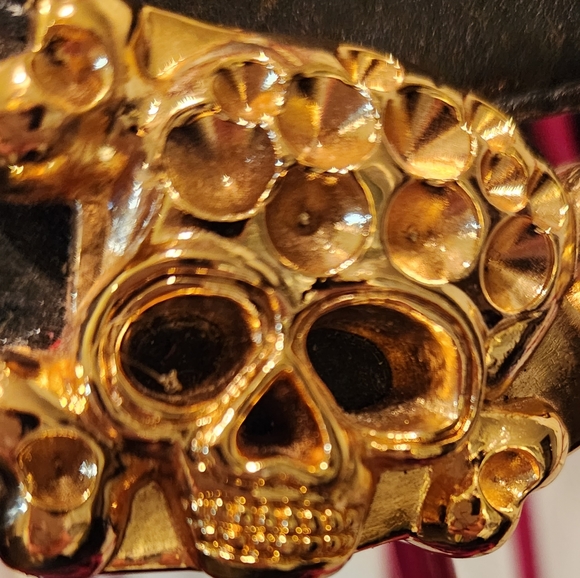 DANTE' HUGH GOLD SKULLS BELT.VERY RARE - Picture 3 of 6